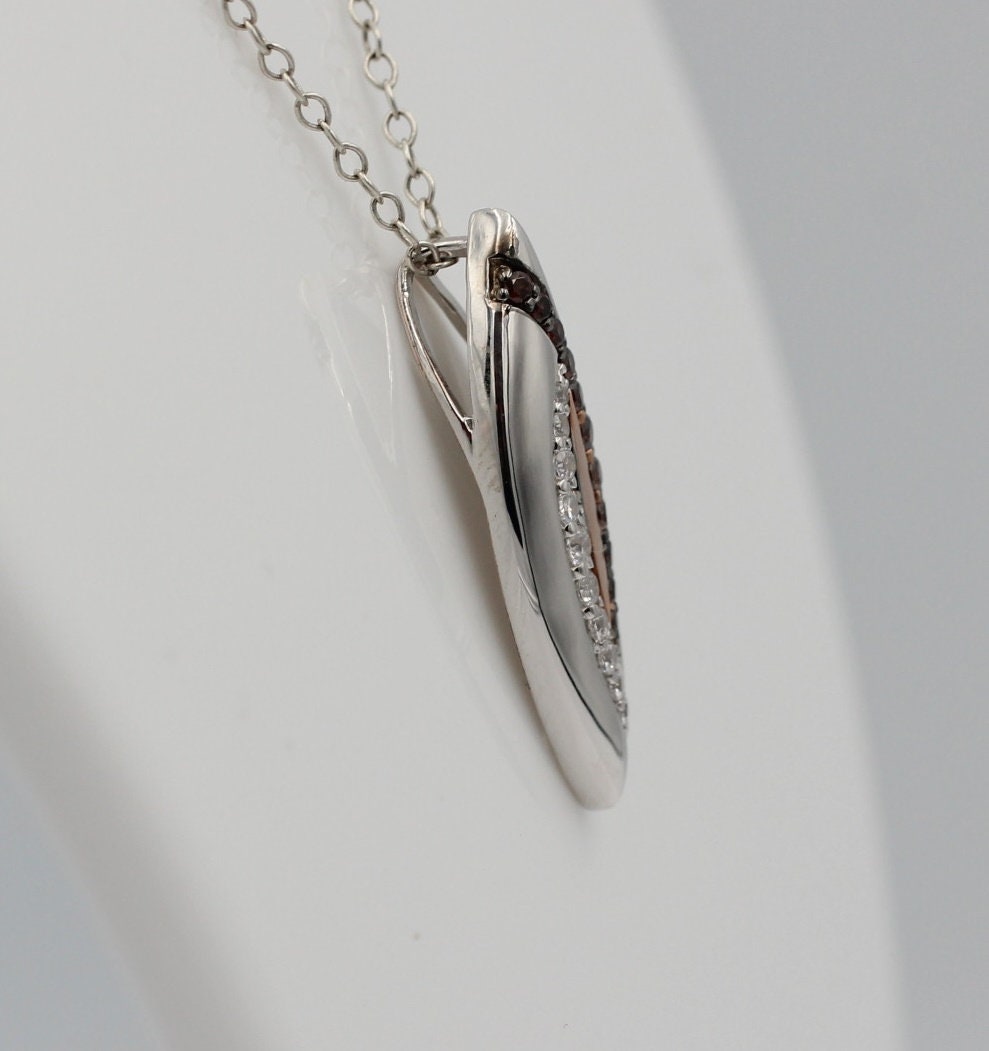 Anhänger 925 Sterling Silber rhodiniert bicolor vergoldet 10 Zirkonia Top Edel