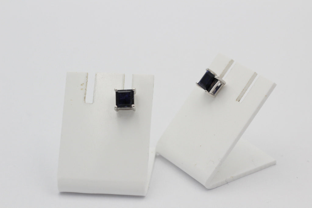 2,0 Carat Iolith  Ohrstecker 925 Silber Wassersaphir  Edelsteinschmuck Top