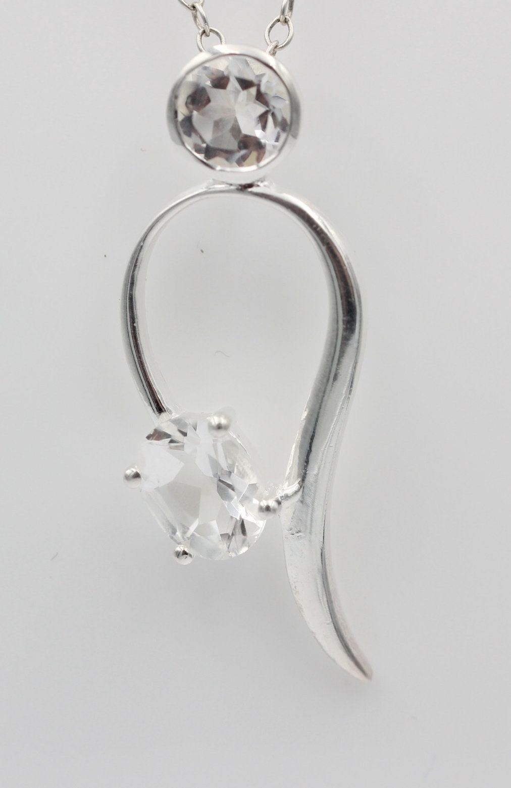 Edler 1,4 Carat Bergkristall Anhänger 925 Collier Kette Bergkristall Anhänger