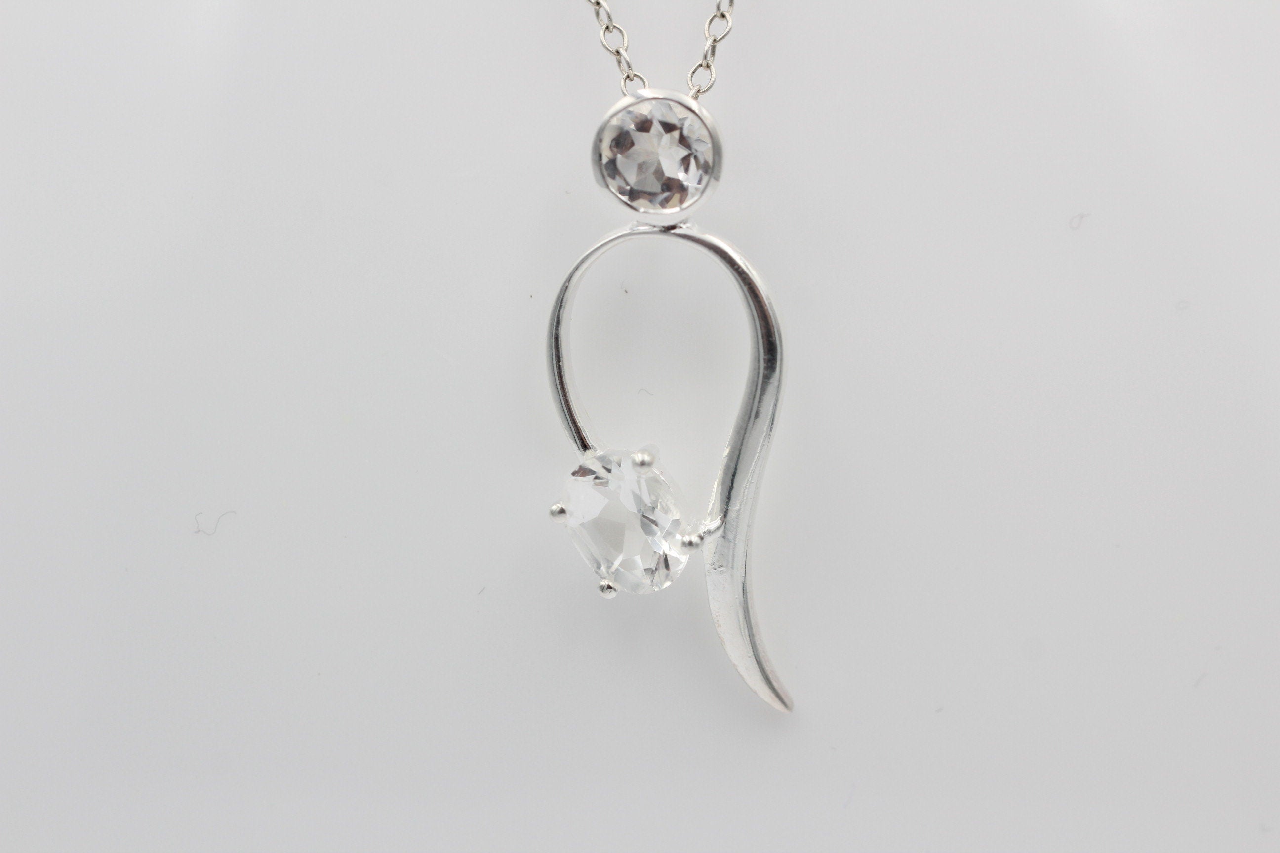 Edler 1,4 Carat Bergkristall Anhänger 925 Collier Kette Bergkristall Anhänger