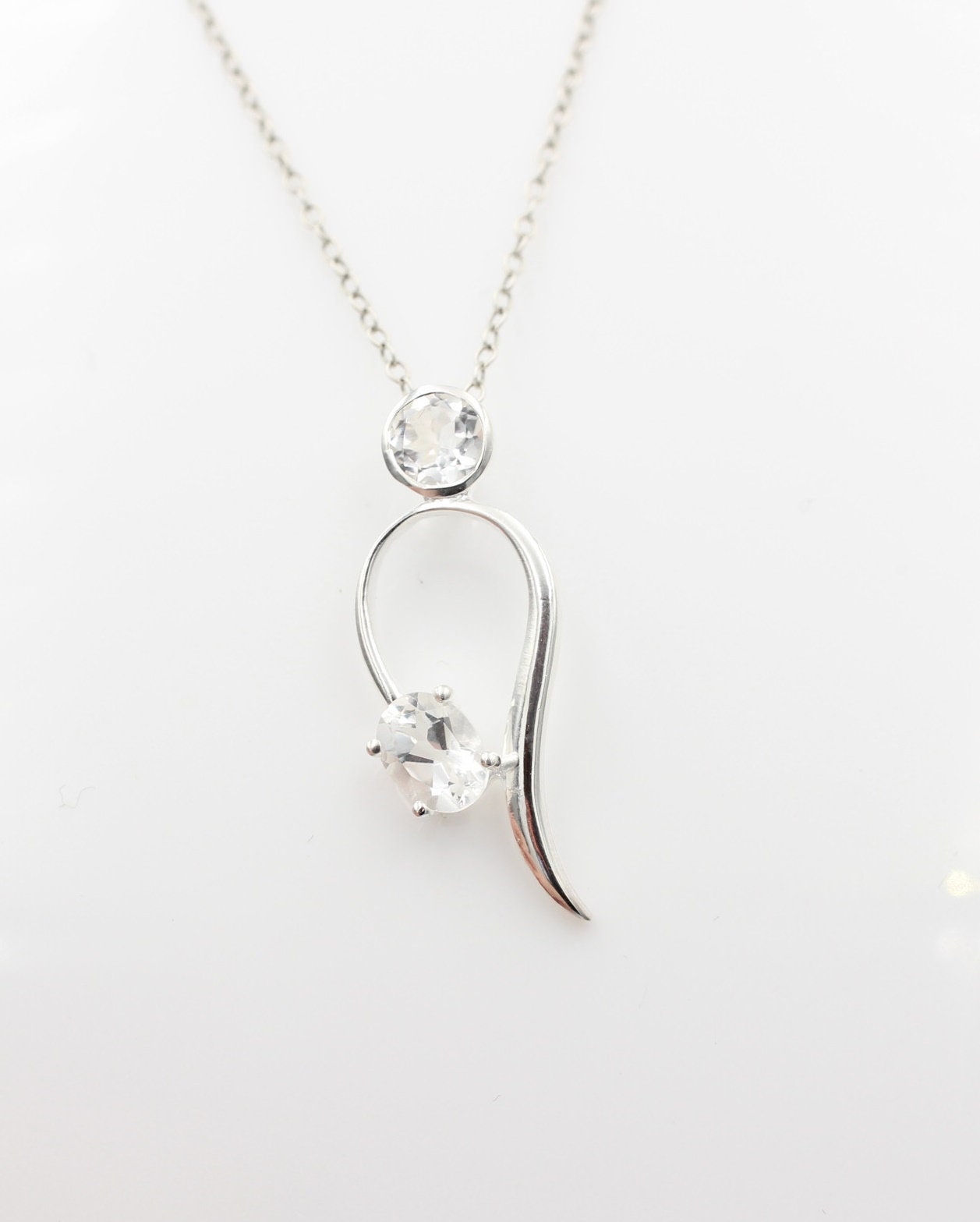 Edler 1,4 Carat Bergkristall Anhänger 925 Collier Kette Bergkristall Anhänger