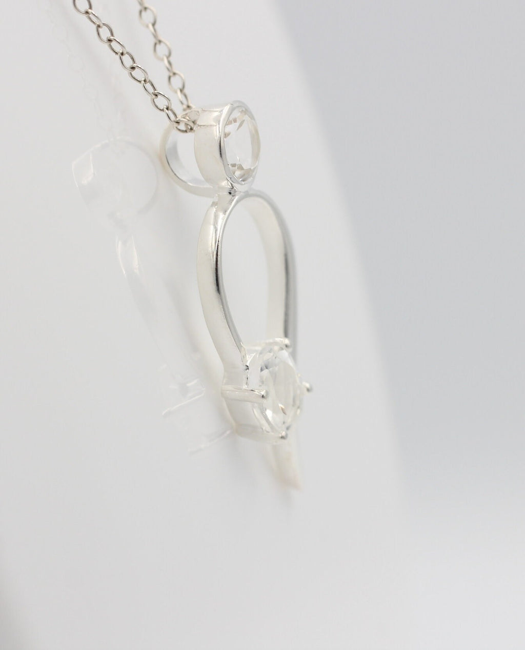 Edler 1,4 Carat Bergkristall Anhänger 925 Collier Kette Bergkristall Anhänger