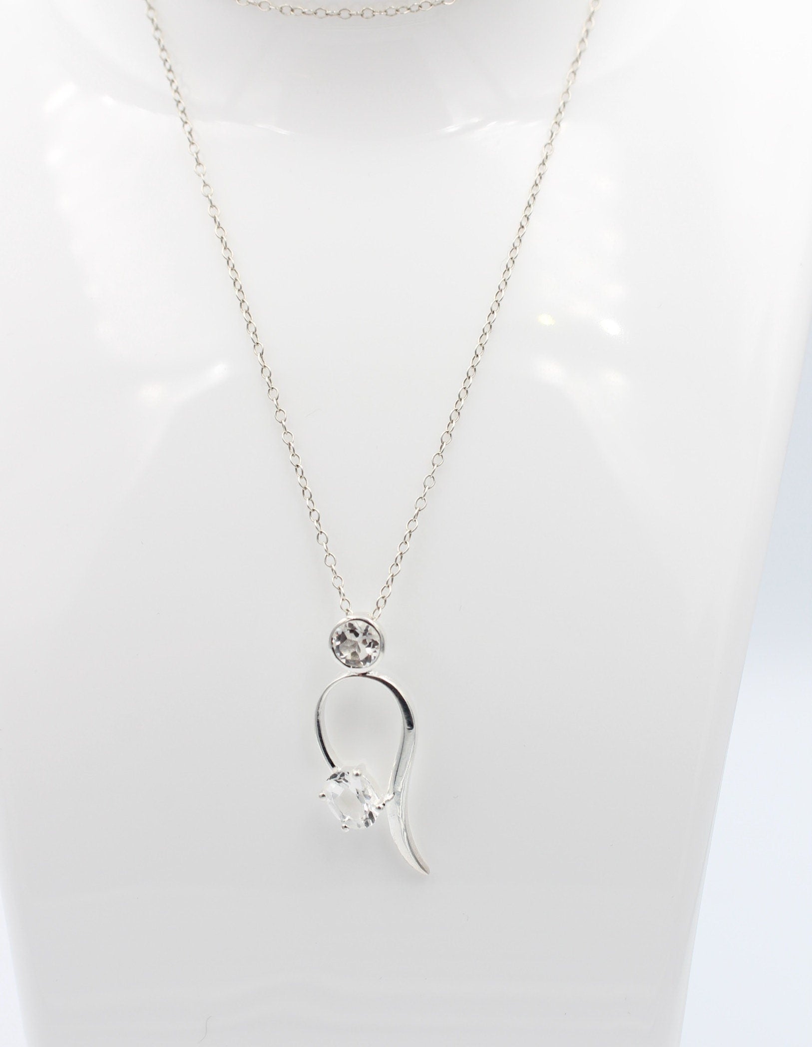 Edler 1,4 Carat Bergkristall Anhänger 925 Collier Kette Bergkristall Anhänger