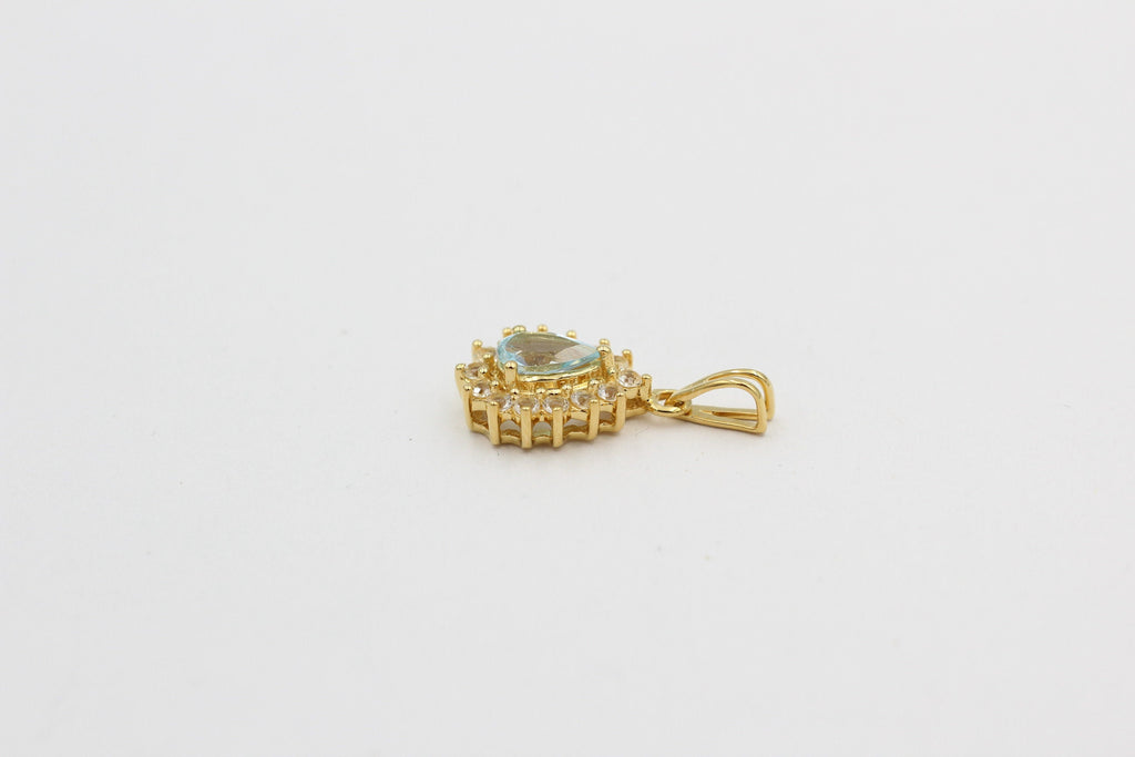 Edler 1,1 Carat Blautopas Weißtopas Anhänger 925 Silber  Topas