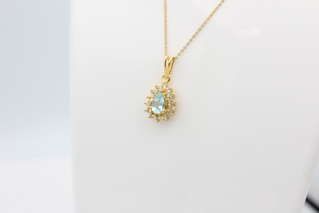 Edler 1,1 Carat Blautopas Weißtopas Anhänger 925 Silber  Topas