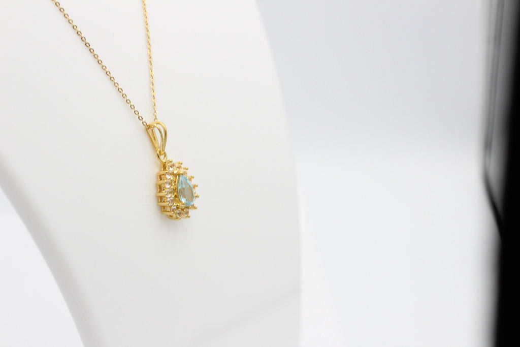 Edler 1,1 Carat Blautopas Weißtopas Anhänger 925 Silber  Topas