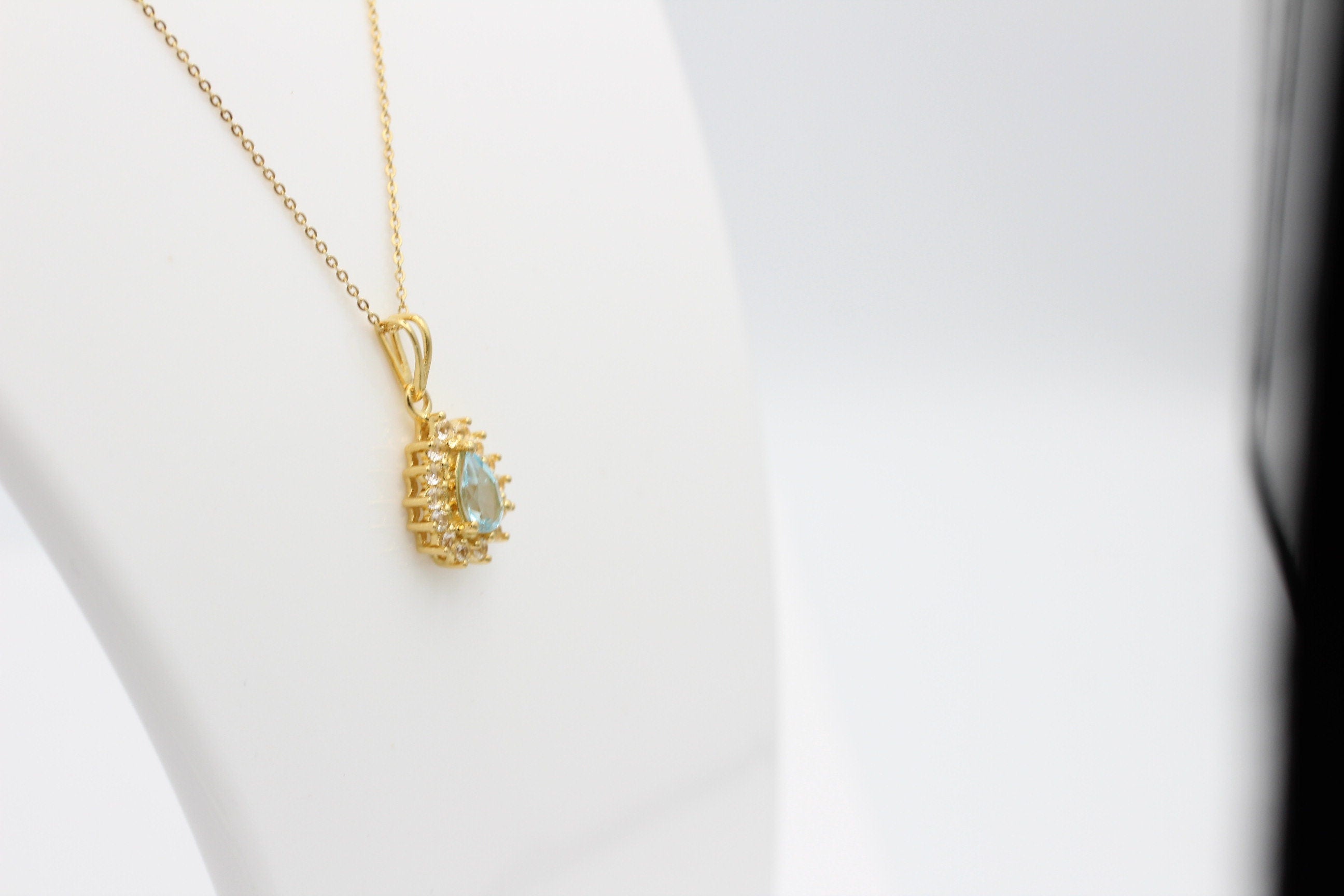 Edler 1,1 Carat Blautopas Weißtopas Anhänger 925 Silber  Topas