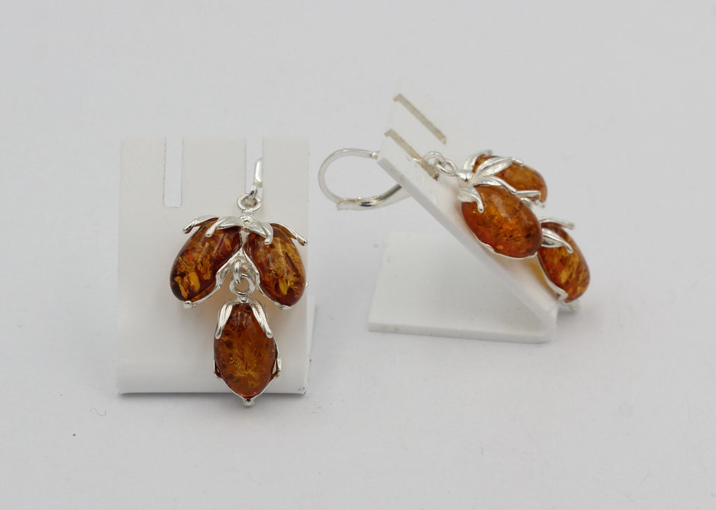 Edle Bernstein Ohrhanger 925 Silber Ohrschmuck aus Bernstein aus Litauen Top