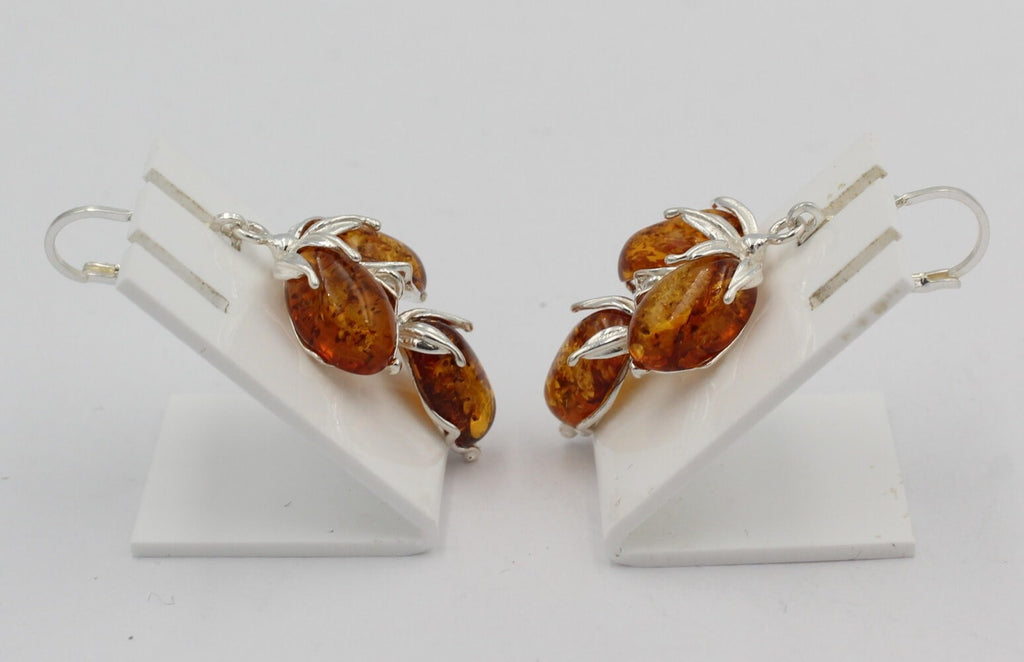 Edle Bernstein Ohrhanger 925 Silber Ohrschmuck aus Bernstein aus Litauen Top