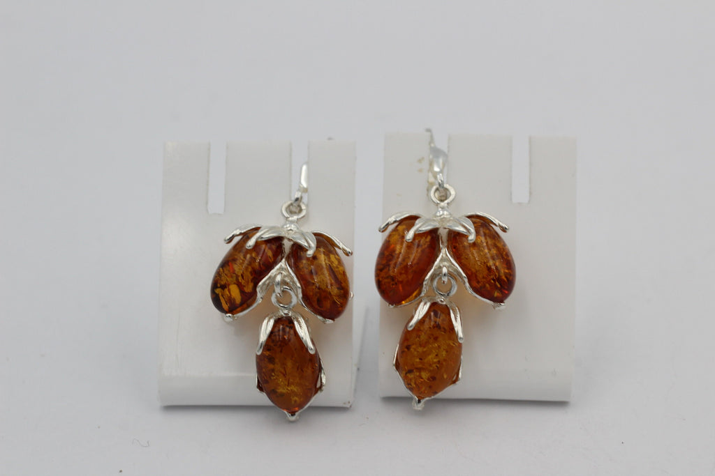 Edle Bernstein Ohrhanger 925 Silber Ohrschmuck aus Bernstein aus Litauen Top