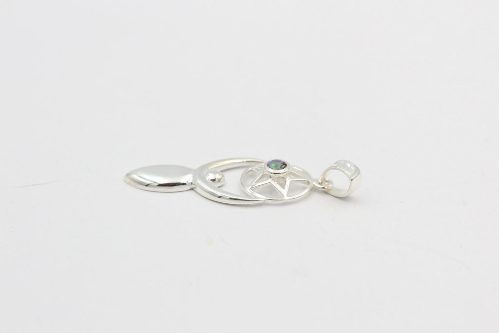 Edler 0,24 Carat Mystik Topas Design Anhänger 925 Silber  mystischer Topas