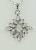 3,7 Carat Mondstein Anhanger 925 Silber Collier Kette Regenbogen Mondstein