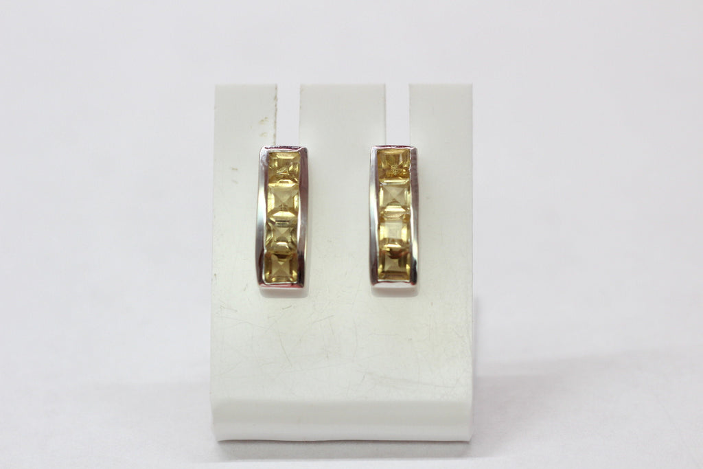 Edler 0,6 Carat Citrin Ohrstecker 925 Silber Ohrring gelber Edelstein Ohrschmuck