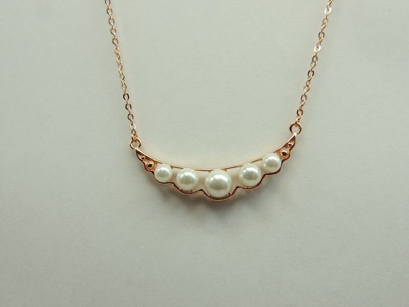 Collier mit Perlen 925 Silber rose vergoldet.. Top Edel ..bis ca 45 cm Kette
