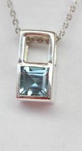 Design pur 0,6 Carat Blautopas Anhänger 925 Silber Colier Kette  Designschmuck