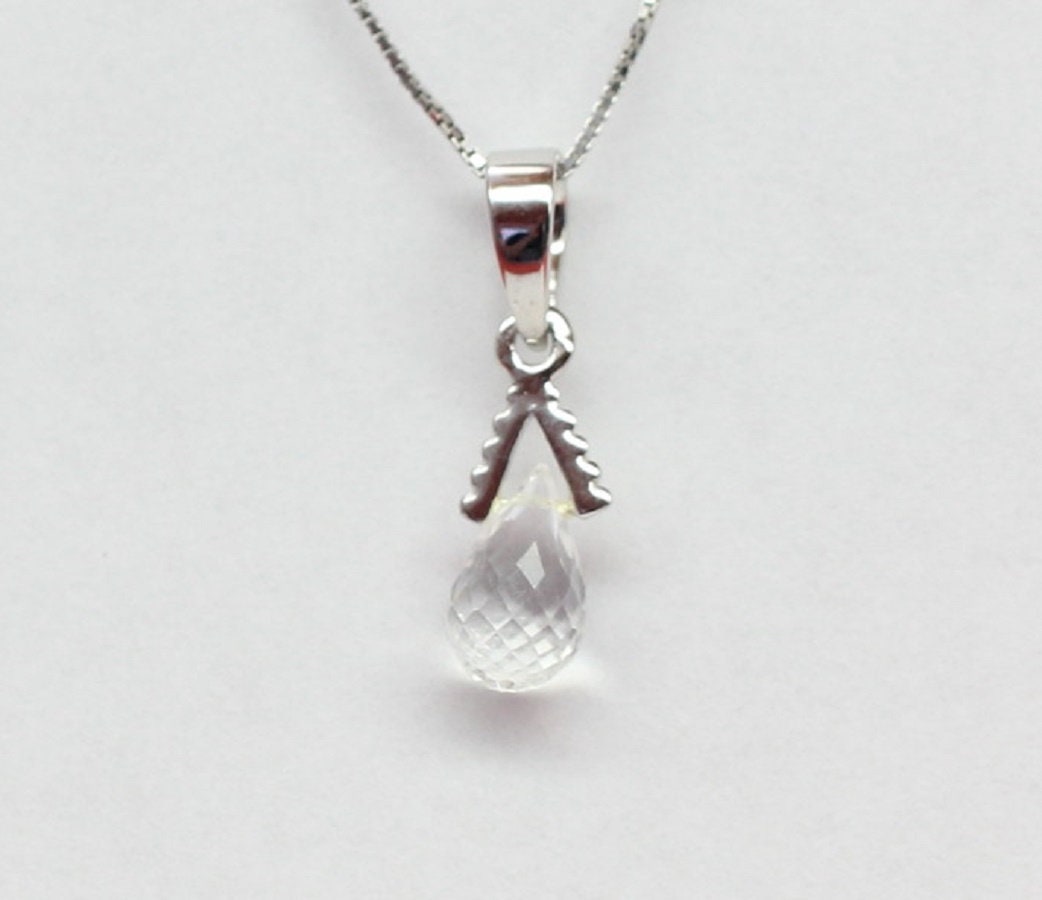 Edler 2,25  Carat weisstopas Anhanger 925 Silber Collier Kette Top weisser topas