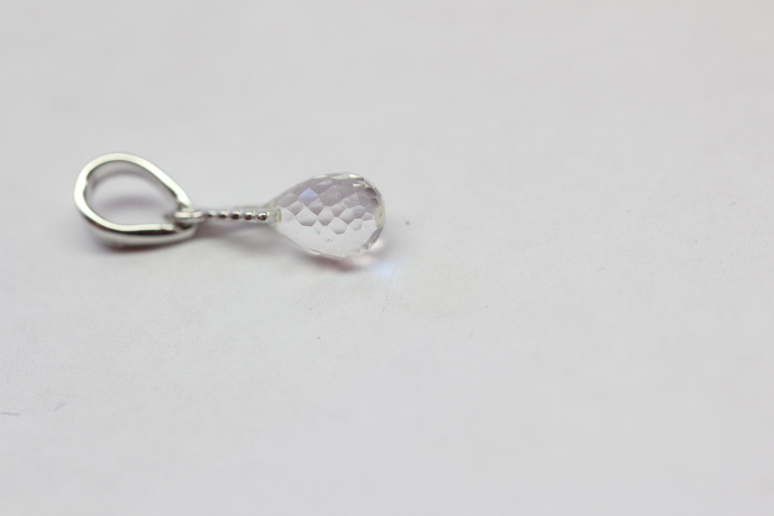 Edler 2,25  Carat weisstopas Anhanger 925 Silber Collier Kette Top weisser topas
