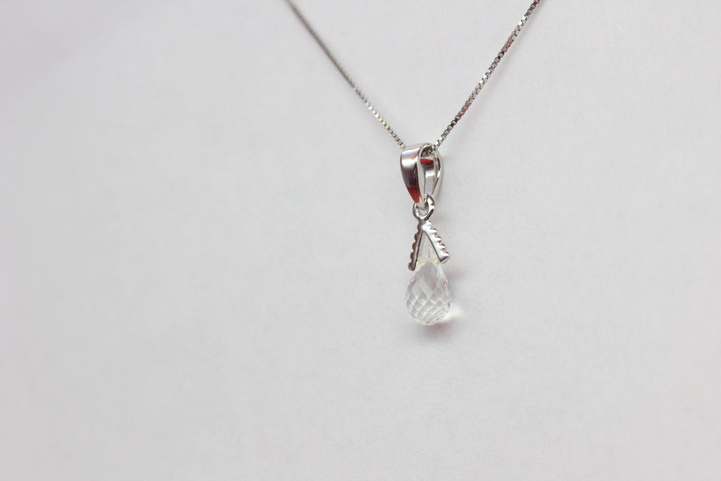 Edler 2,25  Carat weisstopas Anhanger 925 Silber Collier Kette Top weisser topas