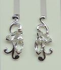 Edle florale 1,3 Carat Weiatopas Ohrstecker 925 Silber Topas Ohrstecker Ohrring