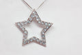 Edler 1,80 Carat Blautopas Stern Anhanger 925 Silber Collier Kette sky blue Topas