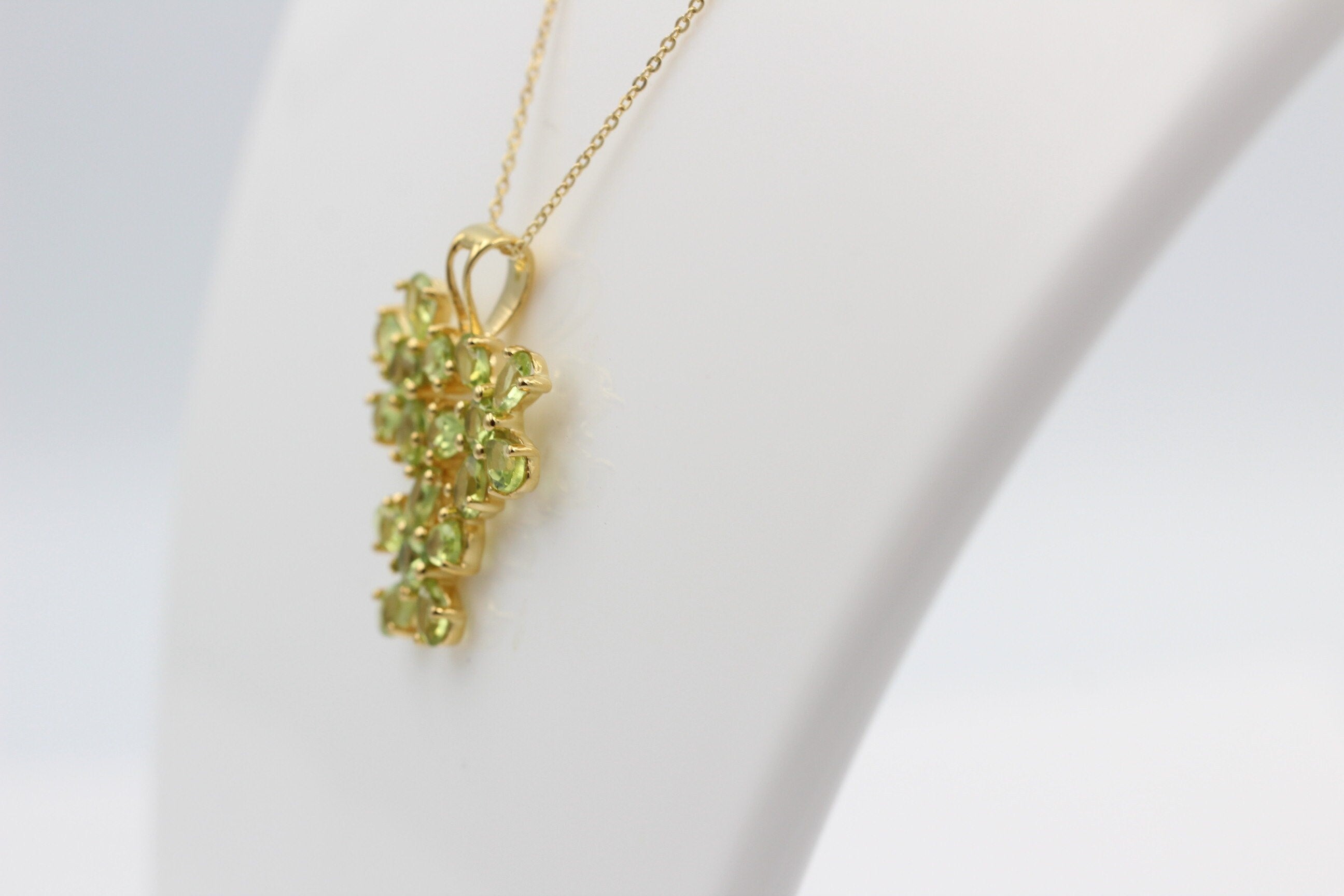 Edler 4,2 Carat Peridot Anhänger 925 Silber Collier Kette Olivin Schmuck Top