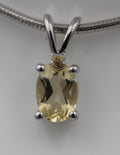 Edler 0,70 Carat Citrin Anhanger 925 Silber Collier Kette gelber Edelstein