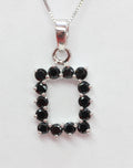 Edler 2,05 Carat schwarzer Spinell Anhanger 925 Silber Collier Kette schwarzer Edelstein