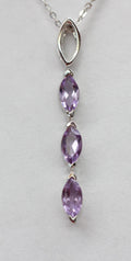 Edler 0,78 Carat Amethyst Anhanger 925 Silber Collier Kette Edelsteinanhanger