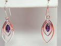 Edle 1,7 Carat Amethyst Ohrhanger 925 Silber Ohrschmuck violetter Edelstein Top