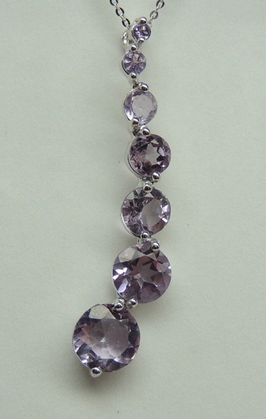 4,2 Carat Amethyst Anhanger 925 Silber Collier Kette ein funkelnder Traum Top