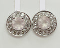 Edler 1,05 Carat Rosenquarz weisstopas Ohrstecker 925 Silber Ohrring weisser Topas