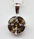 Edler 0,87 Carat Rauchquarz Anhanger 925 Silber Collier Kette Rauchtopas
