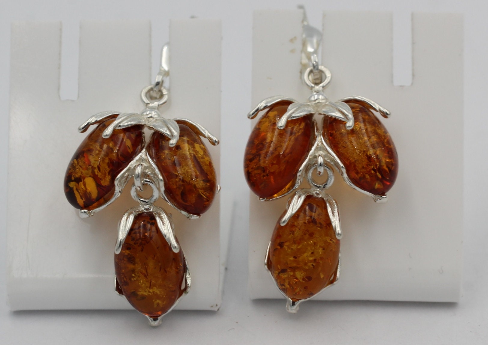 Edle Bernstein Ohrhanger 925 Silber Ohrschmuck aus Bernstein aus Litauen Top
