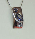 1,3 Carat Iolith Designer Anhanger 925 Silber Collier Kette Wassersaphir Luchssa