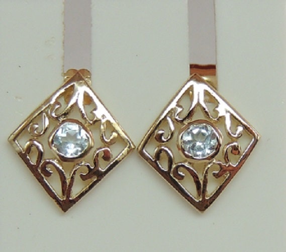 Edle 0,24 Carat Blautopas Ohrstecker 925 Silber vergoldet Sky blue Topas Ohrschmuck