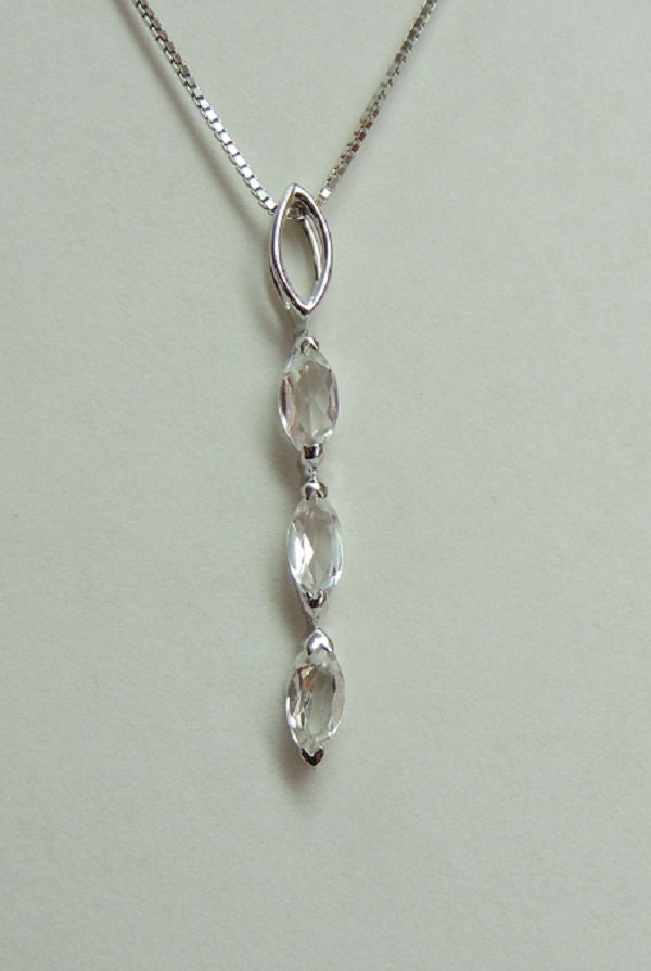 Edler 0,80 Carat weisstopas Anhanger 925 Silber weisser Topas Top Anhanger