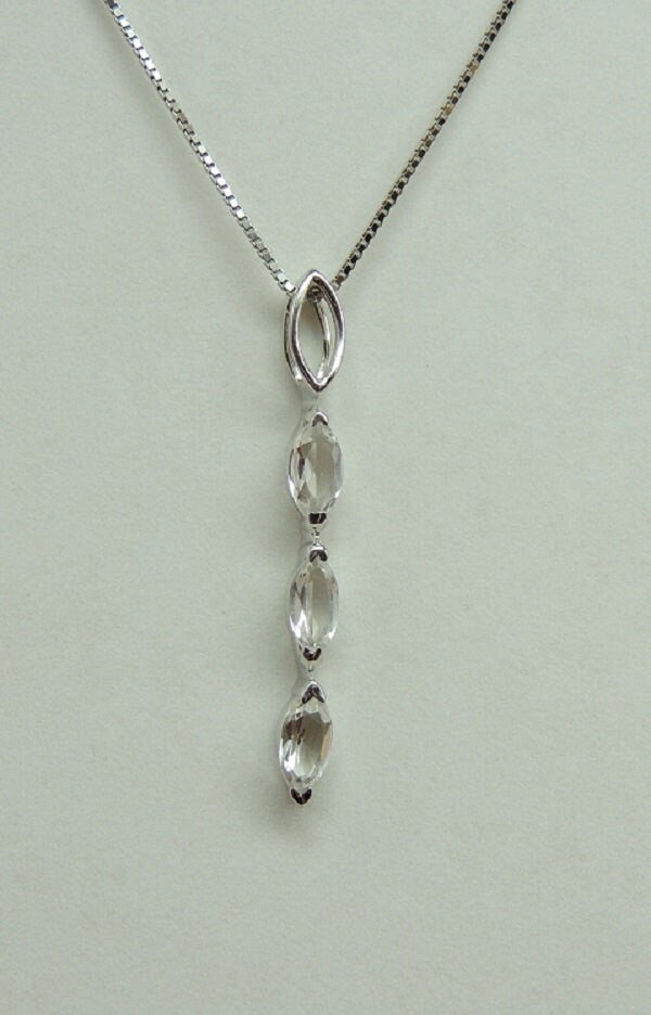 Edler 0,80 Carat weisstopas Anhanger 925 Silber weisser Topas Top Anhanger