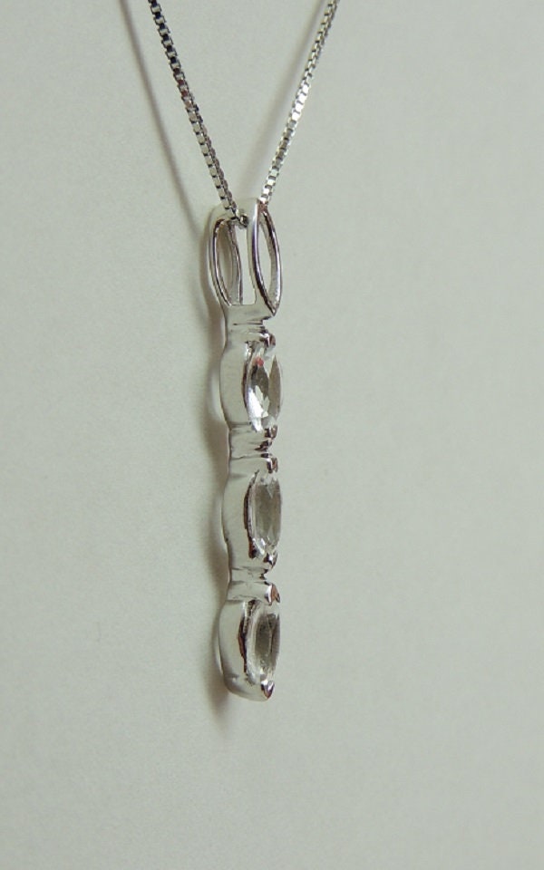 Edler 0,80 Carat weisstopas Anhanger 925 Silber weisser Topas Top Anhanger
