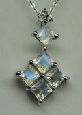Edler 1,55 Carat Mondlichttopas Anhanger 925 Silber  Mondlicht Topas