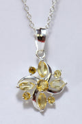 Echter Citrin Anhänger 925 Silber  0,8 Karat Gelber Edelstein Schmuck  Goldener Edelstein Anhänger Handgefertigt  Geschenk für Sie