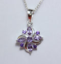 Edler 0,8 Carat Amethyst Anhanger 925 Silber Collier Kette  Anhanger violett