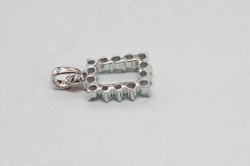 Edler 2,0 Carat Blautopasl Anhanger 925 Silber Collier Kette sky blut topas Top