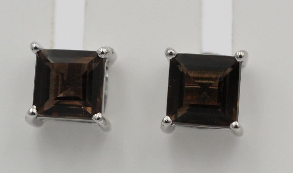 2,0 Carat Rauchquarz Ohrstecker 925 Silber Rauchtopas Edelsteinschmuck Top