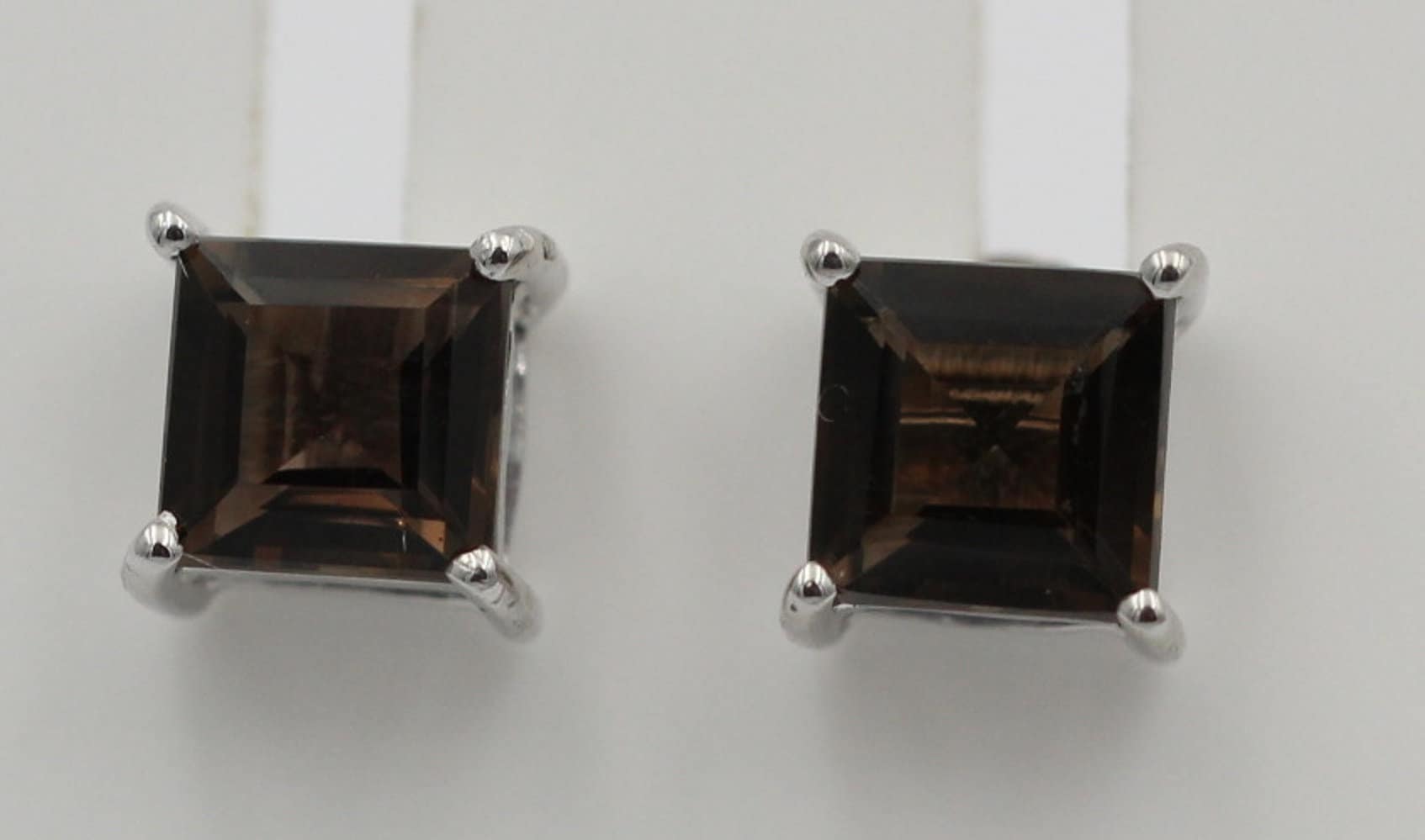 2,0 Carat Rauchquarz Ohrstecker 925 Silber Rauchtopas Edelsteinschmuck Top