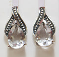 Edle 2,8 Carat Bergkristall Ohrstecker, Ohrring, 925 Silber Top Edelstein