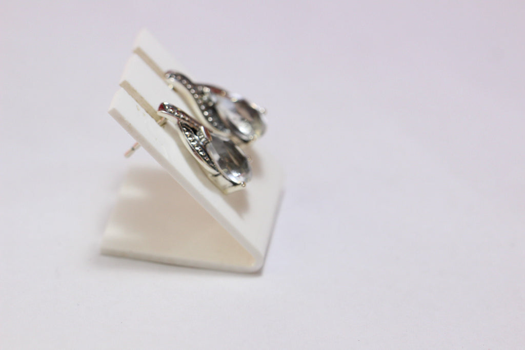 Edle 2,8 Carat Bergkristall Ohrstecker, Ohrring, 925 Silber Top Edelstein
