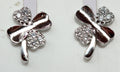 Edle Kleeblatt Ohrstecker mit Zirkonia 925  Silber Ohrring Edel Top  ca 9 mm