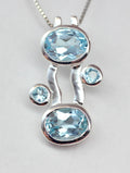 Designer 5,0 Carat Blautopas Anhanger Collier Kette sky blue Topas Designschmuck