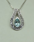 Edle 1,30 Carat Blautopas Anhänger 925 Silber weisstopas 925 Silber