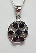 Design pur 3,9 Carat schwarzer Spinell Anhanger 925 Silber Collier  Kette Edel